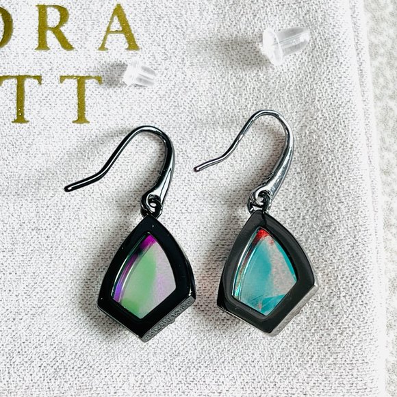 KENDRA SCOTT Cory Drop Gunmetal Earrings In Dichroic Glass - DO NOT BUY! - Picture 4 of 7